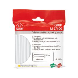 Colla termofusibile 10cm D7mm in sacchetto da 200gr trasparente M7/100 Ro-Ma