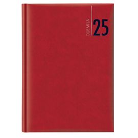 Agenda giornaliera 2027 dim.17x24cm cop. in carta imbottita rosso