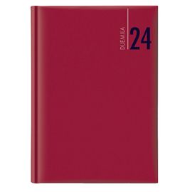 Agenda settimanale 2027 dim.17x24cm cop. in carta imbottita rosso