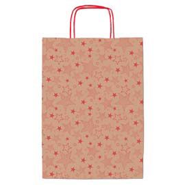 Shopper natale stelline rosse 16x8x21cm Sadoch