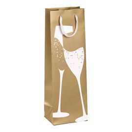 Shopper portabottiglie natale fantasia oro 37x12x9cm Sadoch-stagionale