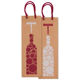 Portabottiglie natale carta kraft c/stampa fantasia 37x12x9cm Sadoch-stagionale