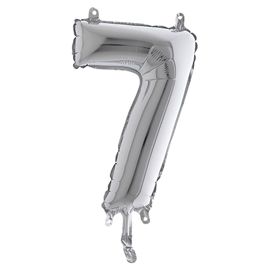 Palloncino in mylar h.36cm numero ''7'' argento Big Party