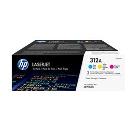 CONFEZIONE 3 CARTUCCE COLORE HP LASERJET 312A CIANO/MAGENTA/GIALLO
