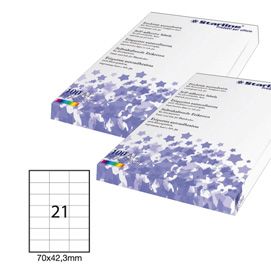Etichetta adesiva bianca 100fg A4 70x42,3mm (21et/fg STARLINE