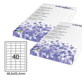 Etichetta adesiva bianca 100fg A4 48,5x25,4mm (40et/fg STARLINE