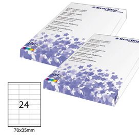 Etichetta adesiva bianca 100fg A4 70x35mm (24et/fg STARLINE