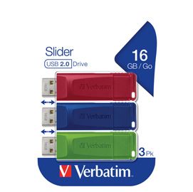 Verbatim USB 3.0 Store'N'Click 3X16GB R/B/Y