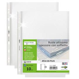 10 buste forate ATLA GS plus altissima capacitA' 22x30cm c/soffietto SEI ROTA