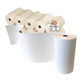Blister 5 rotoli carta termica 55gr BPA free 110mm x 30mt (per calc./stamp.