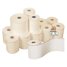 Blister 4 rotoli carta termica adesiva BPA free 60mm x 38mt D 82mm per Bilance
