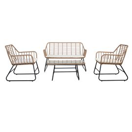 Salotto Cebu polyrattan color naturale - set 4 elementi