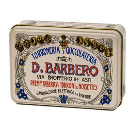 Scrigno regalo panna in metallo con tartufi misti 130gr Barbero