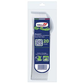 20 Cucchiai Compact in PS Reuse 18cm trasparente Dopla