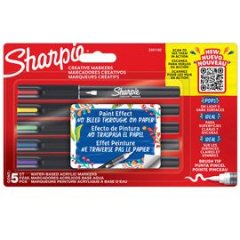 Astuccio 5 marcatori acrilici punta brush colori assortiti Sharpie