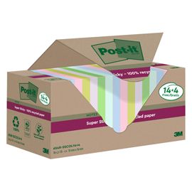Cf 14+4pz blocco 70fg Post-it®SuperSticky Green 76x76mm 654R-SSCOL14+4 pastello