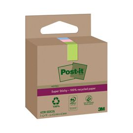 Cf. 3pz blocco 70fg Post-it®SuperSticky Green 47,6x47x6mm 622R-SS3COL pastello