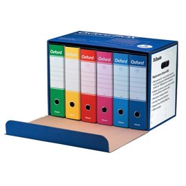 Scatola 6 registratori OXFORD BOX G85 V2 colori assortiti ESSELTE