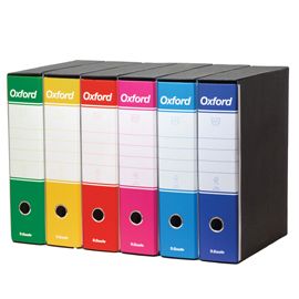 Conf 6 Registratori OXFORD G85 color MIX V2 dorso 8 cm f.to protocollo ESSELTE