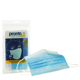Conf. 10 mascherine chirurgiche monouso tipo IIR 3 veli celeste ProntoDoc