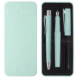 Set stilo B Poly Pen + sfera 0,7mm Poly Ball fusto caribic blue Faber Castell