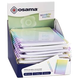 Blocco notes ad anelli a righe A5 80gr 80fg Rainbow pastel Osama