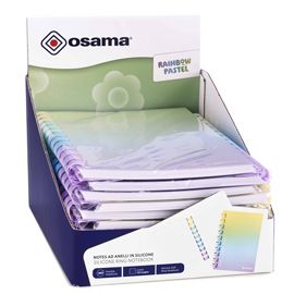 Blocco notes ad anelli a righe B5 80gr 80fg Rainbow pastel Osama