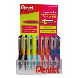 Expo 48pz portamine Q-erase 0.5mm fusto in colori assortiti Pentel