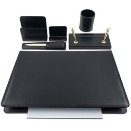 SERVIZIO SCRITTOIO CLASSIC NERO IN SIMILPELLE (6 COMPONENTI City Time