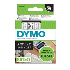 NASTRO DYMO TIPO D1 (6MMX7MT NERO/BIANCO 436130