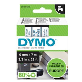 NASTRO DYMO TIPO D1 (9MMX7M BLU/BIANCO 409140