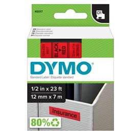 NASTRO DYMO TIPO D1 (12MMX7M NERO/ROSSO 450170