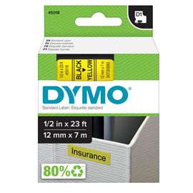 NASTRO DYMO TIPO D1 (12MMX7M NERO/GIALLO 450180