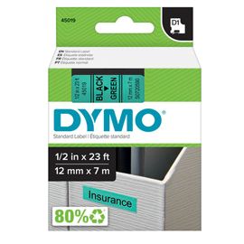 NASTRO DYMO TIPO D1 (12MMX7M NERO/VERDE 450190