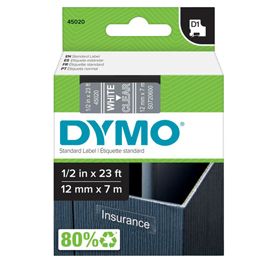 NASTRO DYMO TIPO D1 (12MMX7M BIANCO/TRASPARENTE 450200
