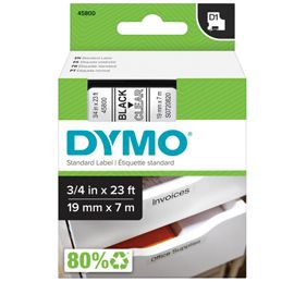 NASTRO DYMO TIPO D1 (19MMX7MT NERO/TRASPARENTE 458000