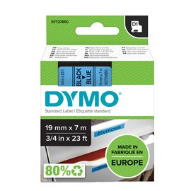 NASTRO DYMO TIPO D1 (19MMX7MT NERO/BLU 458060