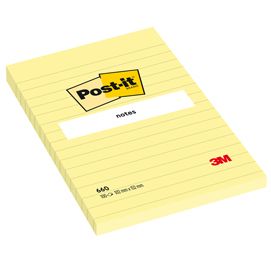 BLOCCO 100fg Post-it® Giallo Canary 102x152mm GIALLO A RIGHE 660