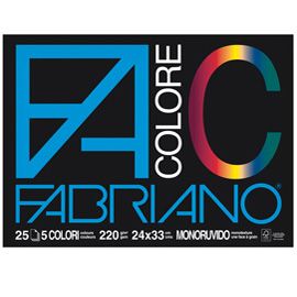 BLOCCO FACOLORE (24X33CM 25FG 220GR 5 COLORI FABRIANO