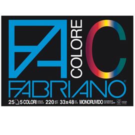 BLOCCO FACOLORE (33X48CM 25FG 220GR 5 COLORI FABRIANO
