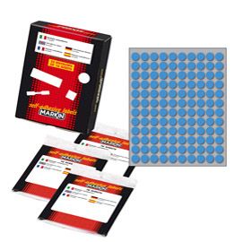 Etichetta adesiva blu tonda D10mm (10fogli x 120etichette Markin