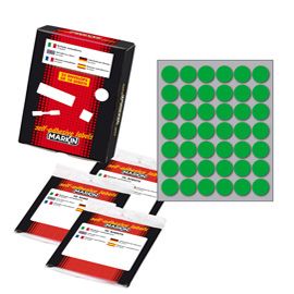 Etichetta adesiva verde tonda D18mm (10fogli x 42etichette Markin