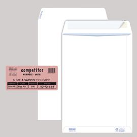500 buste sacco COMPETITOR FSC® bianca strip adesivo 250x353mm 80gr Pigna Envelo