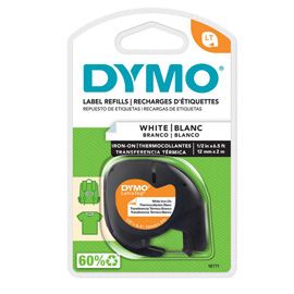 NASTRO DYMO LETRATAG 12MMX2M BIANCO DA STIRARE
