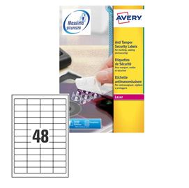 Poliestere adesivo L6113 bianco antim. 20fg A4 45,7x21,2mm (48et/fg laser Avery