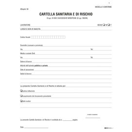 CARTELLA SANITARIA DI RISCHIO per lavoratori esposti ad agenti cancerogeni E2434