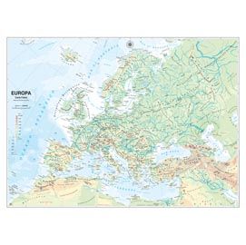 CARTA GEOGRAFICA SCOLASTICA MURALE EUROPA BELLETTI