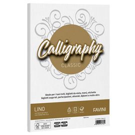 Carta CALLIGRAPHY LINO 120gr A4 50fg bianco 01 FAVINI