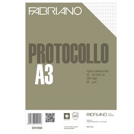 Protocollo commerciale 200fg 60gr f.to A3 chiuso (21x29,7cm Fabriano