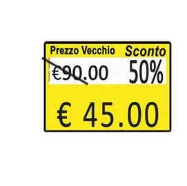 PACK 10 ROTOLI 600 ETICH. 26x19mm ''Taglio prezzo...'' GIALLO PERM. Printex